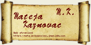 Mateja Kaznovac vizit kartica